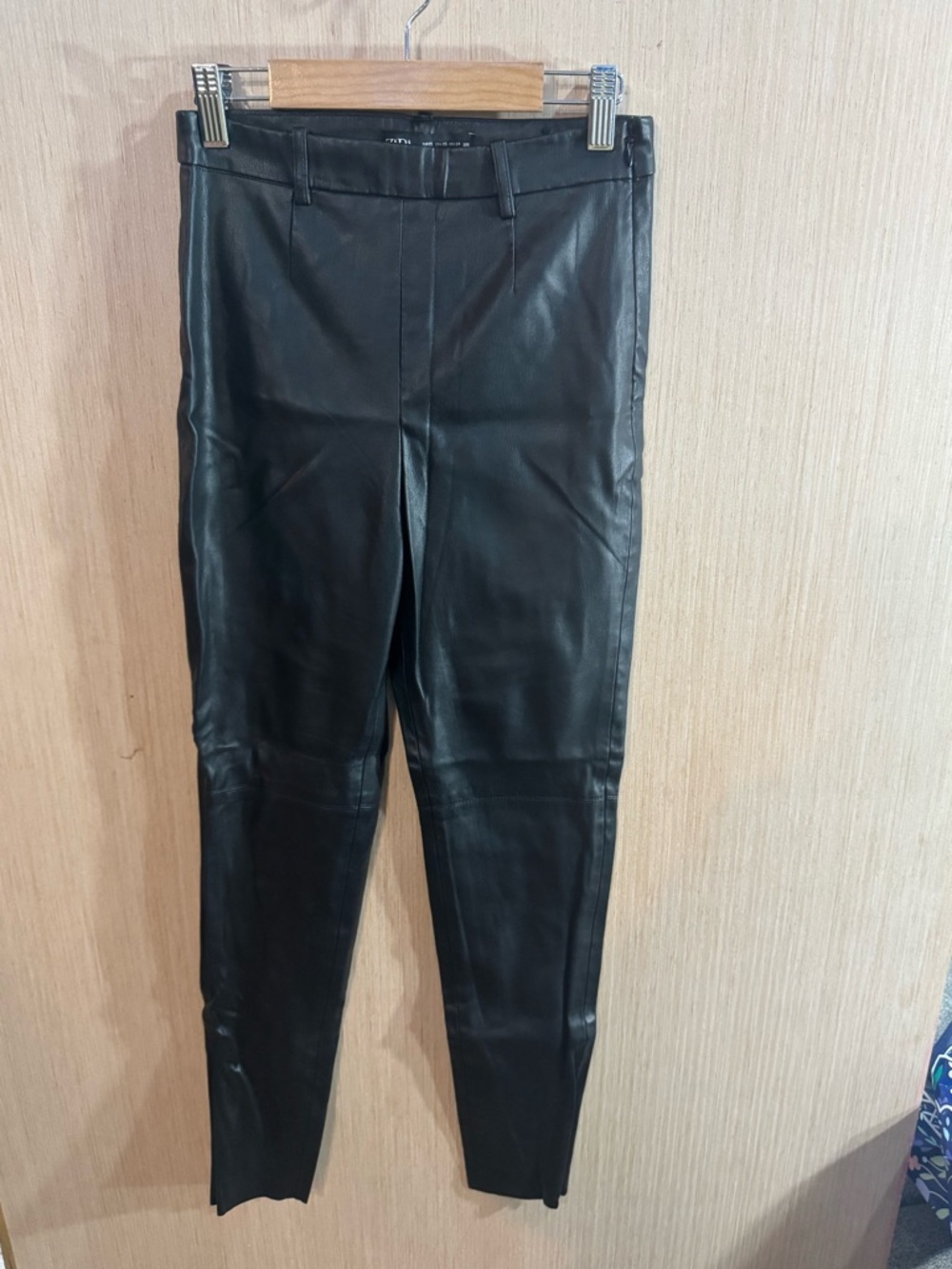 Zara Black Faux Leather Skinny Women's Pants Size XS